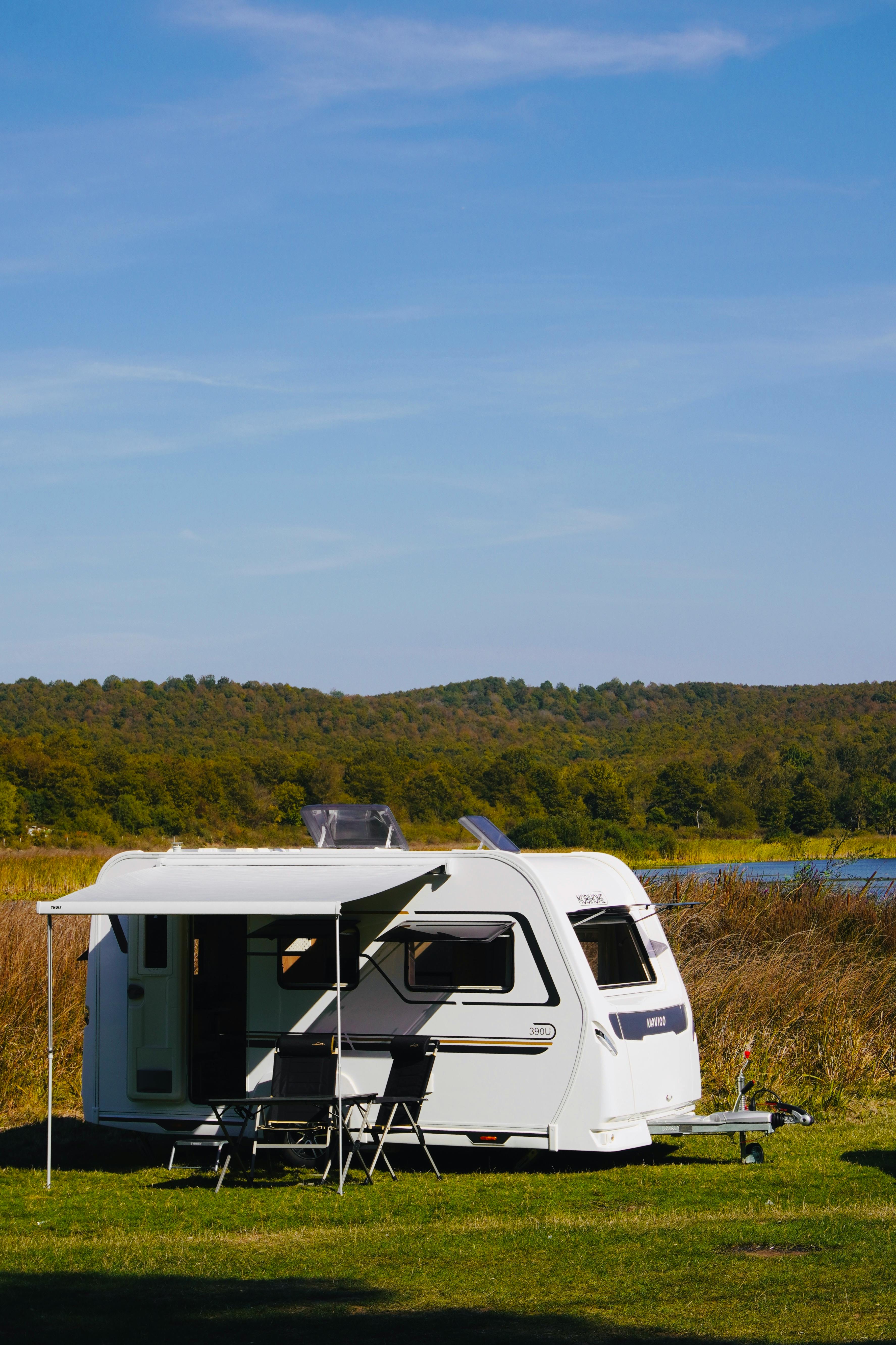 Campingvogn på oppstillingsplass